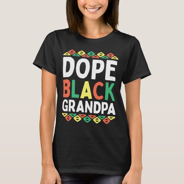 T-shirt Grand-père noir Mois de l'histoire des Noirs afro- (Devant)