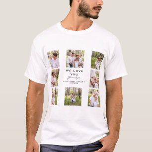 T-shirt Grand-père Nous t'aimons Photo Collage Plaque
