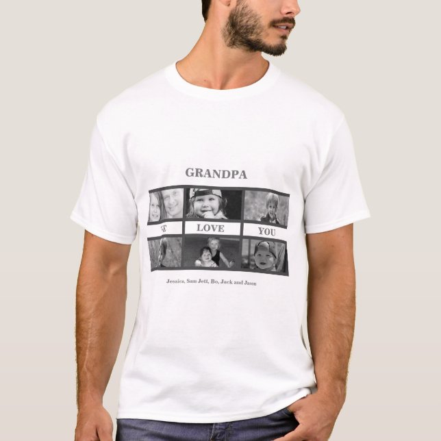 T-shirt Grand-père Nous Vous Aimons 6 Photo (Devant)