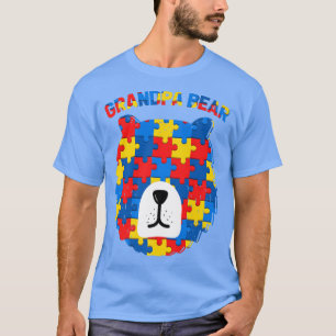 T-shirt Grand-père Ours Face Puzzle Pièces Sensibilisation