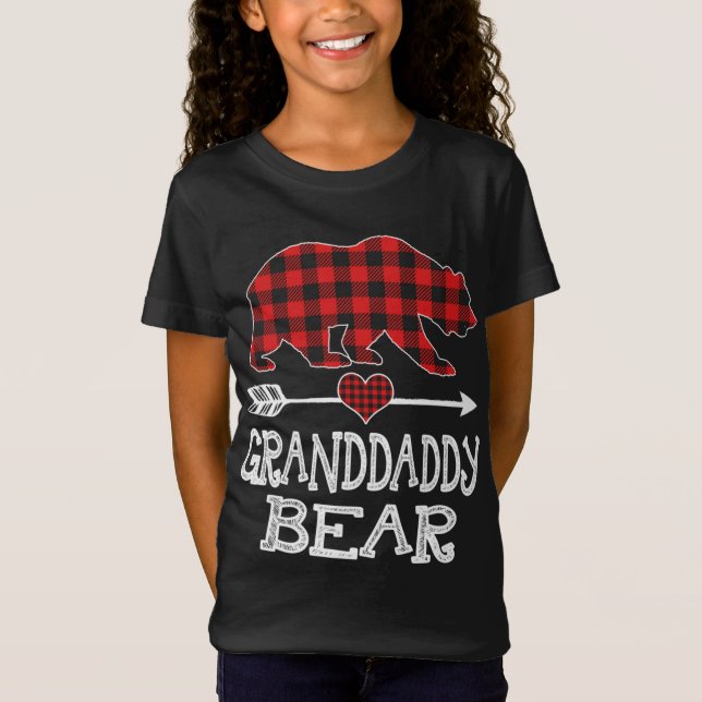T-Shirt Grand-père Ours Pajama de Noël Buffle rouge carné (Devant)