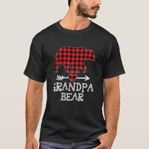 T-shirt Grand-père Ours Pajama de Noël Rouge Plaid Buffalo