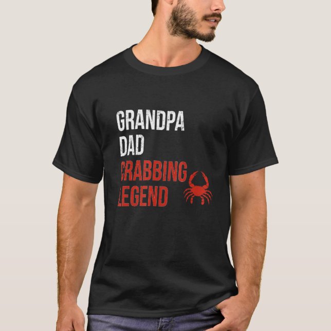 T-shirt Grand-père papa Crabbing Légende Crabbing Fisher C (Devant)
