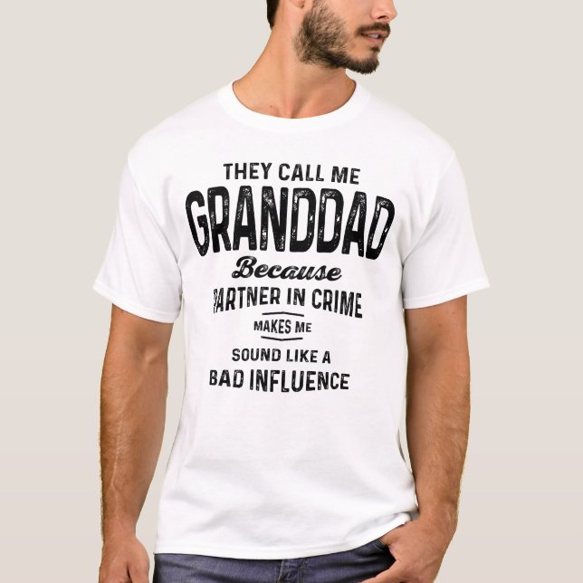 T-shirt Grand-père partenaire dans le crime - grands-paren (Devant)