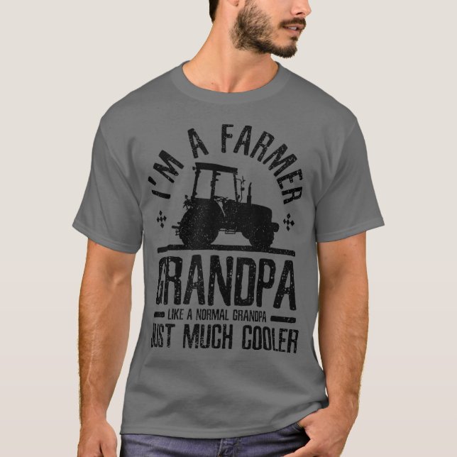T-shirt Grand-père paysan Mens - Amusant grand-père agrico (Devant)