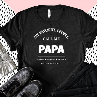 T-shirt Grand-père personnalisé avec des noms Papa