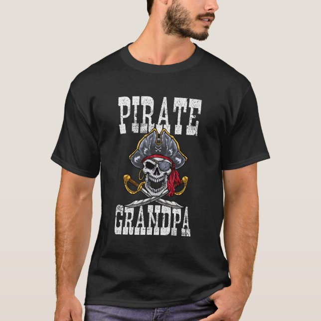 T-shirt Grand-père Pirate Halloween Pirate Thème (Devant)