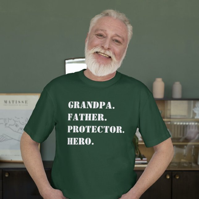 T-shirt Grand-père Protecteur héros Héros Texte Fête des p (Créateur téléchargé)