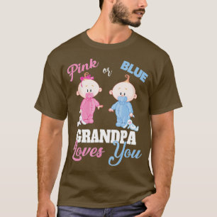 T-shirt Grand-père rose ou bleu aime la révélation You-Gen