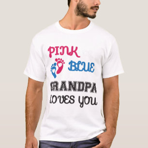 T-shirt Grand-père rose ou bleu t'aime, révélation de g