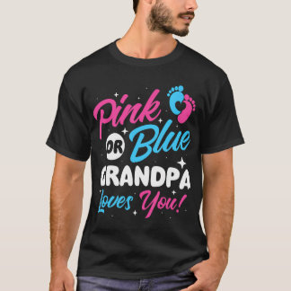 T-shirt Grand-Père Rose Ou Bleu Vous Aime - Bab Révélateur