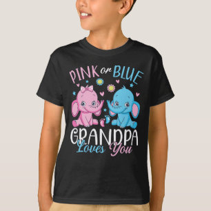 T-shirt Grand-Père Rose Ou Bleu Vous Aime Elephant Bébé Ga
