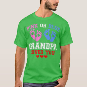 T-shirt Grand-Père Rose Ou Bleu Vous Aime Genre Révéler T-