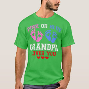 T-shirt Grand-Père Rose Ou Bleu Vous Aime Révéler Le Sexe