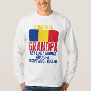 T-shirt Grand-père roumain vintage Roumanie Drapeau pour l