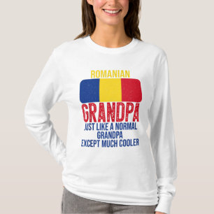 T-shirt Grand-père roumain vintage Roumanie Drapeau pour l