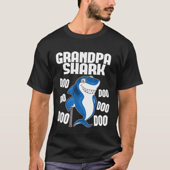 T-shirt Grand-père Shark Doo Doo Doo Matching Famille Tee (Devant)