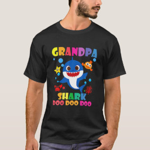 T-shirt Grand-père Shark Doo Doo Funny Baby Maman Papa En