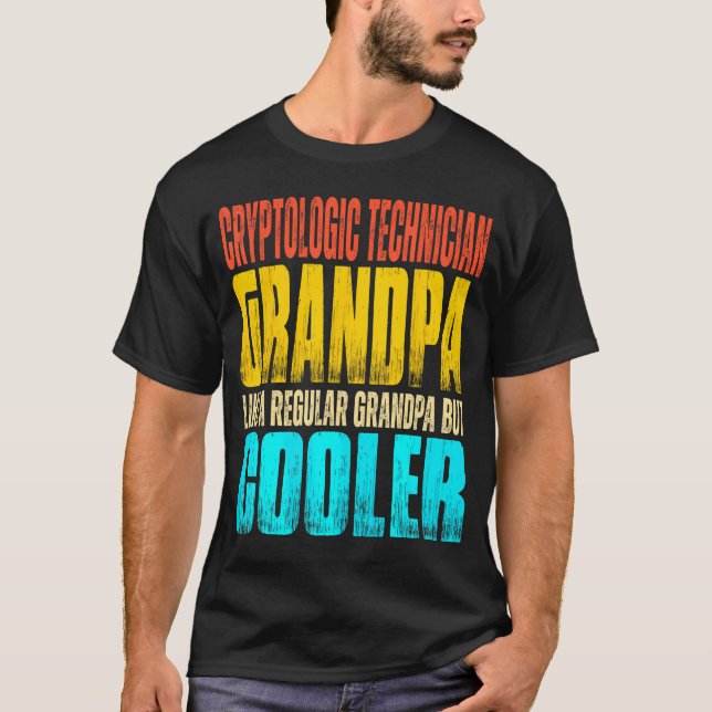 T-shirt Grand-Père Technicien Cryptologique Comme Un Grand (Devant)