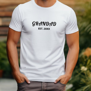 T-shirt Grand-père Typographie Gras Noir Établi
