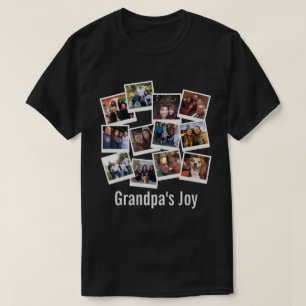 T-shirt Grand-père's Joy Photo Frame Collage Moderne tenda