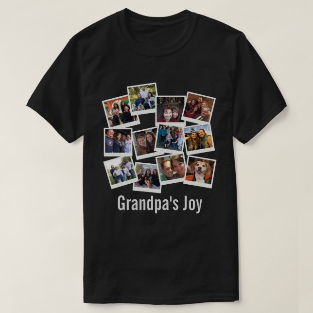 T-shirt Grand-père's Joy Photo Frame Collage Moderne tenda (Design devant)