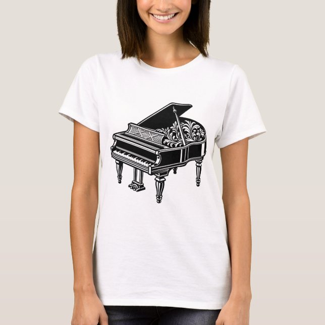 T-shirt Grand piano, instruments de musique (Devant)