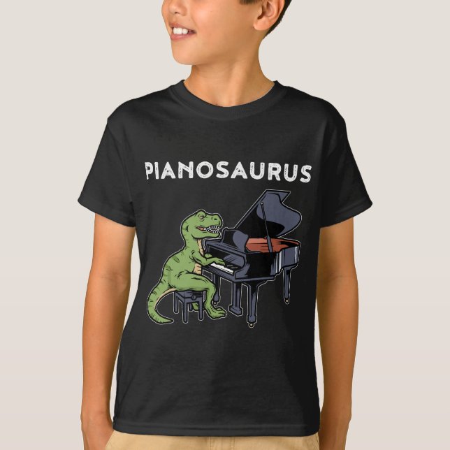 T-shirt Grand Piano Pianiste Cadeau Dinosaure Musique Pian (Devant)