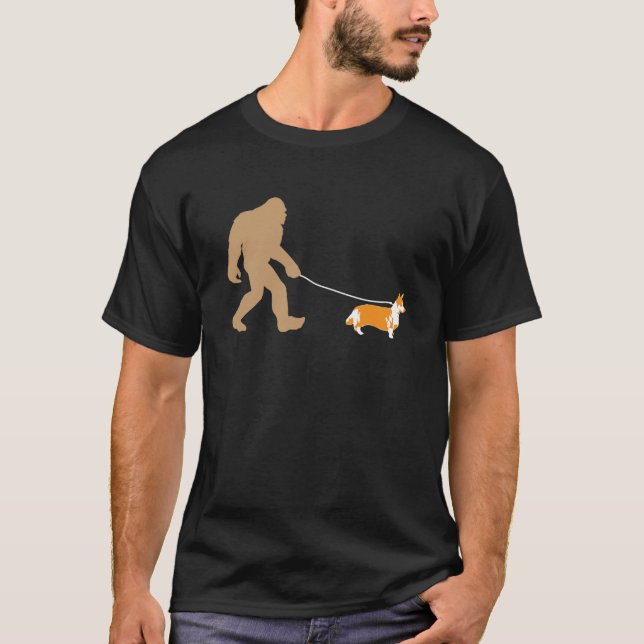 T-shirt Grand Pied Marcher Avec Corgi Chien Tshirt267 (Devant)