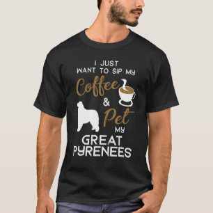 T-shirt Grand Pyrénées Propriétaire de café chien Noël Ann