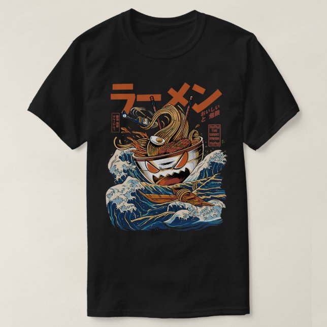 T-shirt Grand Ramen Kanagawa Japonais Nourriture Kaiju Kaw (Design devant)
