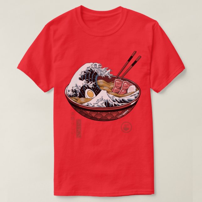 T-shirt Grand Ramen Vague Blanc 1 (Design devant)