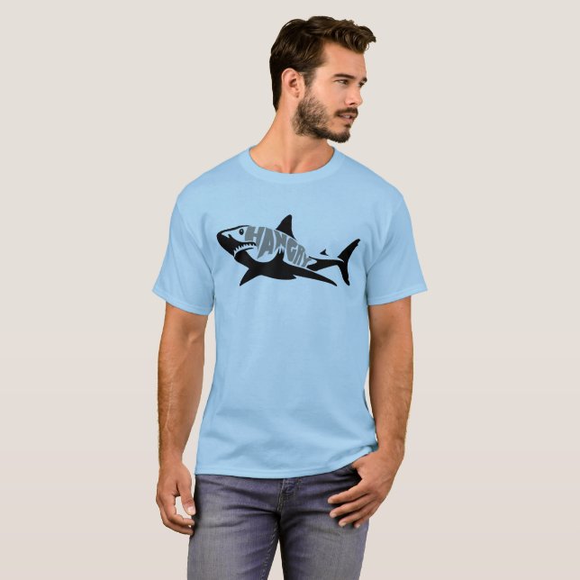 T-shirt Grand requin blanc affamé Cool Hangry Shark Jaws (Devant entier)