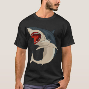 T-shirt Grand requin blanc mâchoires ouvertes