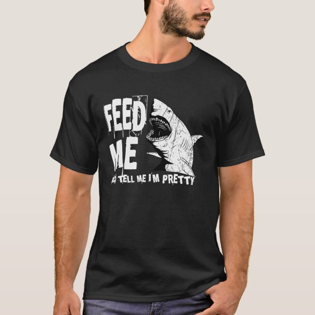 T-shirt Grand requin blanc me nourrir plus grand prédateur (Devant)