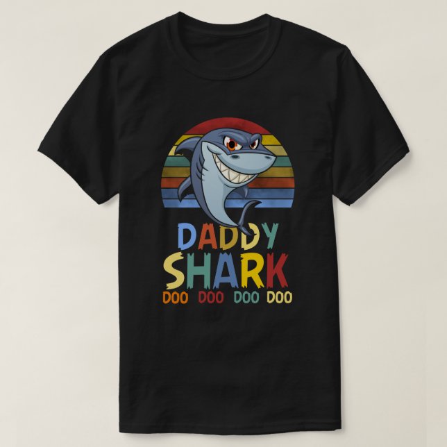 T-shirt Grand requin de papa coloré (Design devant)