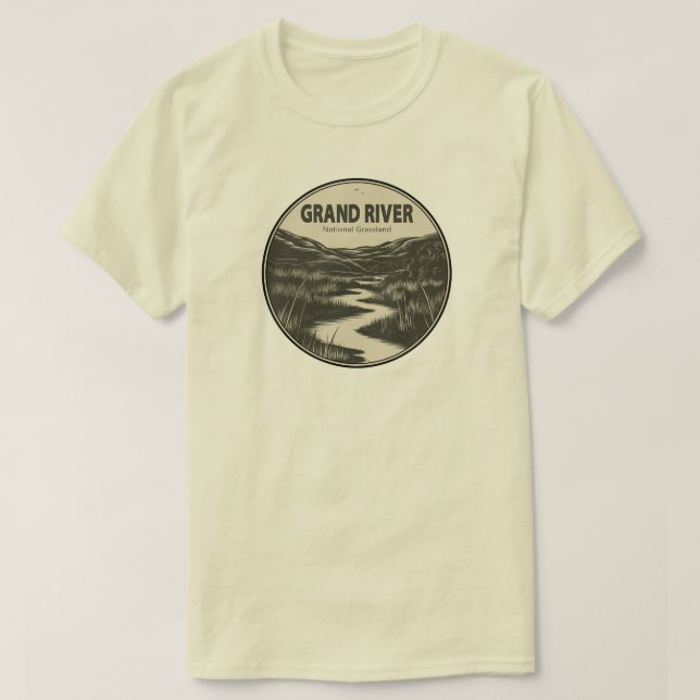 T-shirt Grand River National Grassland Stream (Design devant)