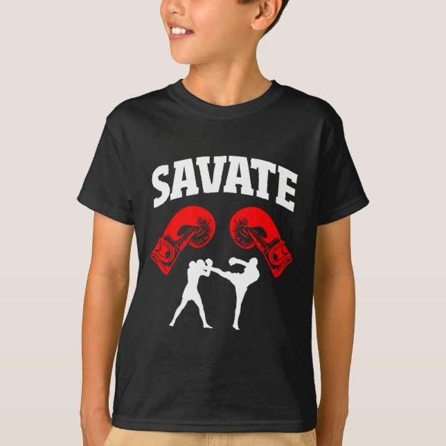 T-shirt Grand Savate Boxing Design Kick Mixed martial art  (Devant)