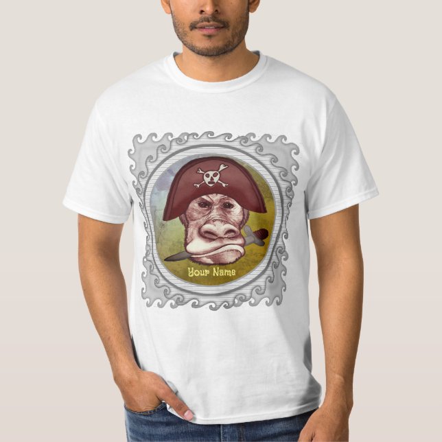 T-shirt Grand singe pirate méchant  (Devant)