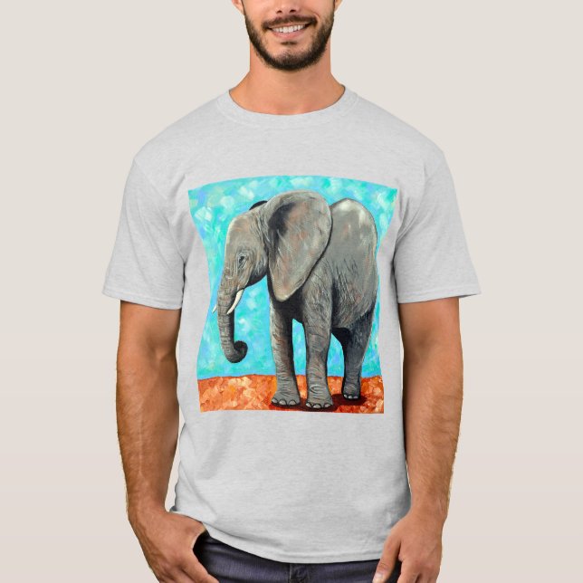T-shirt Grand tableau d'éléphant bébé  (Devant)