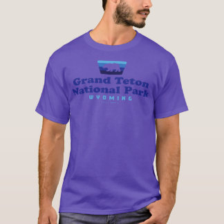T-shirt Grand Teton National Park Insigne rétro Bear Blue