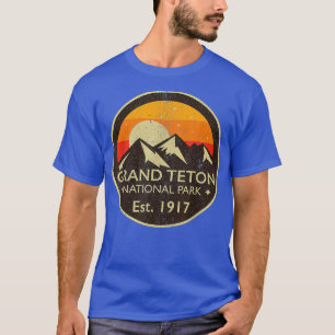T-shirt Grand Teton National Park Vintage Retro Randonnée