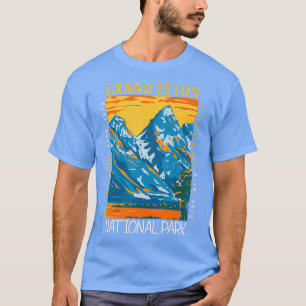 T-shirt Grand Teton National Park Wyoming Distressed Vinta