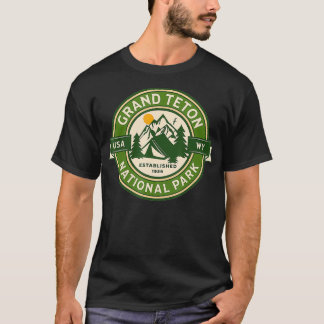 T-shirt Grand Teton National Park Wyoming Randonnée Camp O