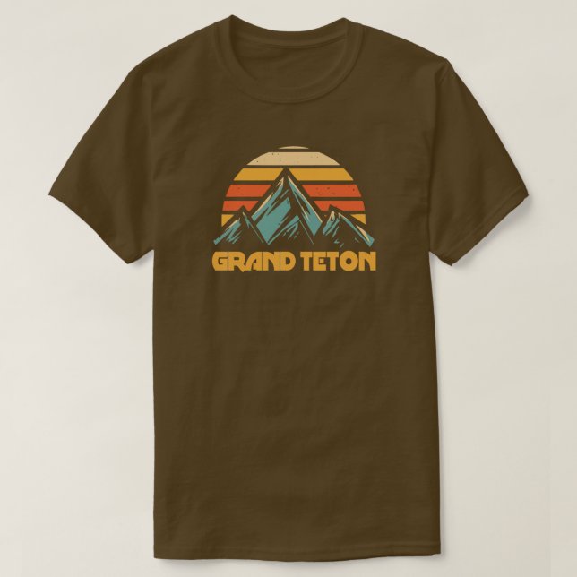 T-shirt Grand Teton Rétro Turquoise (Design devant)
