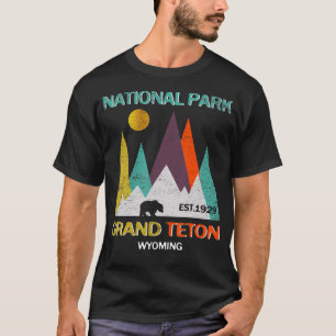 T-shirt Grand Teton Wyoming Us National Park Camping Hikin
