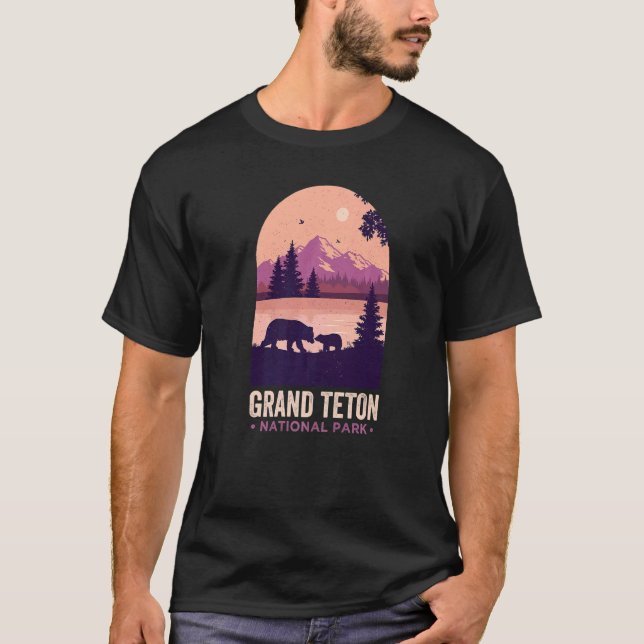 T-shirt Grand Tétons Wyoming Black Bears Grand Teton Natio (Devant)