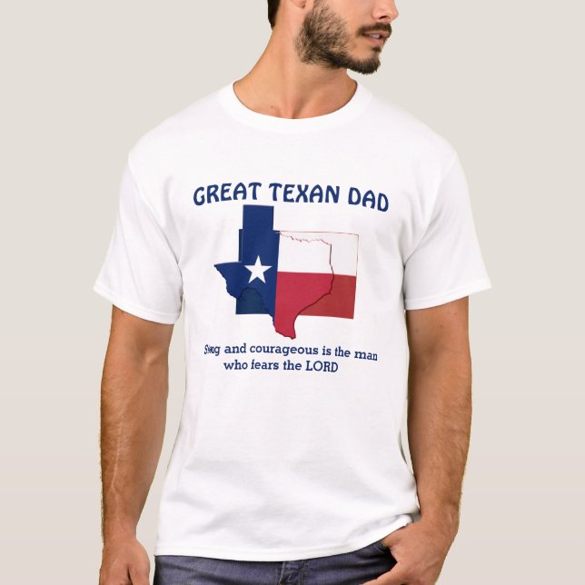 T-shirt GRAND TEXAN DAD Fort Courageux Personnalisé (Devant)
