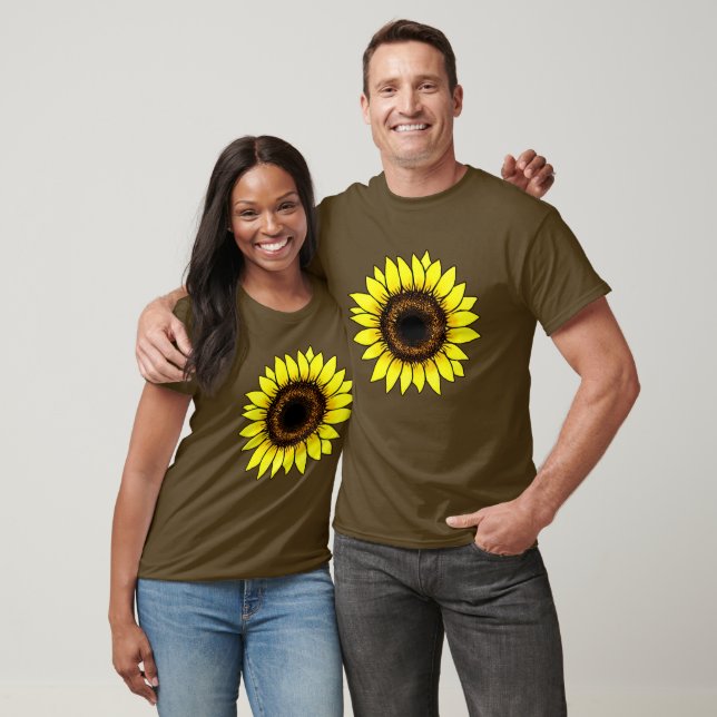 T-shirt Grand tournesol jaune doré (Unisexe)