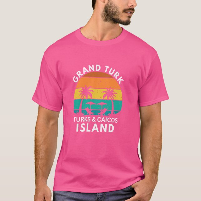T-shirt Grand Turk Island Turks & Caicos Retro Tropical Su (Devant)